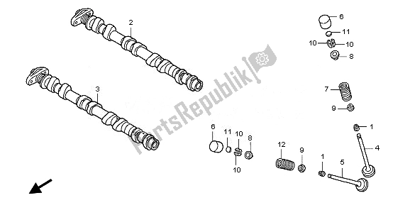 All parts for the Camshaft & Valve of the Honda CBF 600 SA 2008