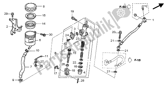 Wszystkie części do Rr. G?ówny Cylinder Hamulca Honda ST 1300 2006