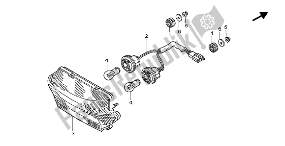 Alle onderdelen voor de Achterlicht van de Honda CBR 600F 1997