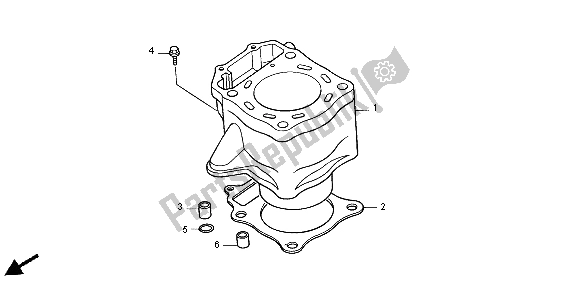 All parts for the Cylinder of the Honda XR 650R 2004