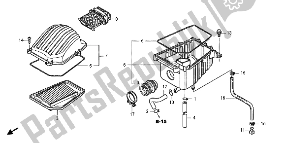 Todas as partes de Filtro De Ar do Honda CBR 125 RT 2012