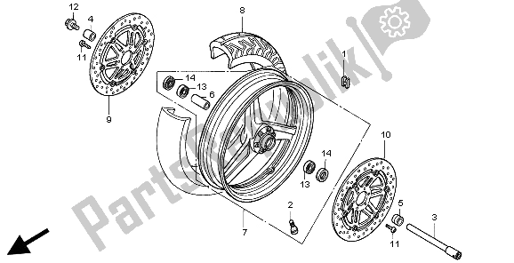 Toutes les pièces pour le Roue Avant du Honda CBR 1100 XX 1998