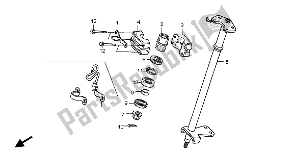 All parts for the Steering Shaft of the Honda TRX 300 EX Sporttrax 2002