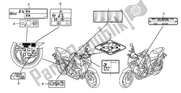All parts for the Caution Label of the Honda CB 1000 RA 2011