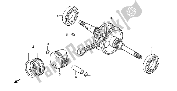 All parts for the Crankshaft & Piston of the Honda PES 125 2013