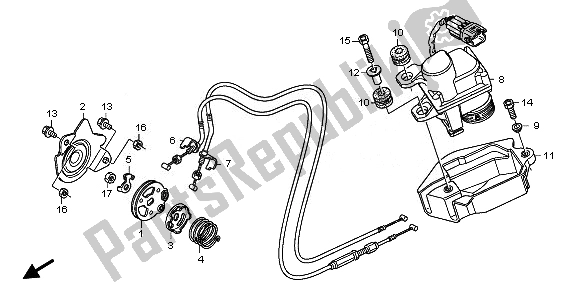 All parts for the Servo Motor of the Honda CBR 600 RA 2010