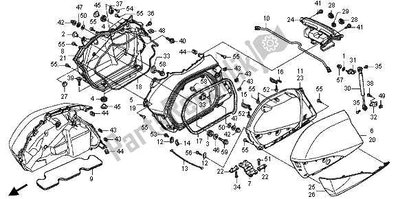 All parts for the Saddlebag of the Honda GL 1800 2013