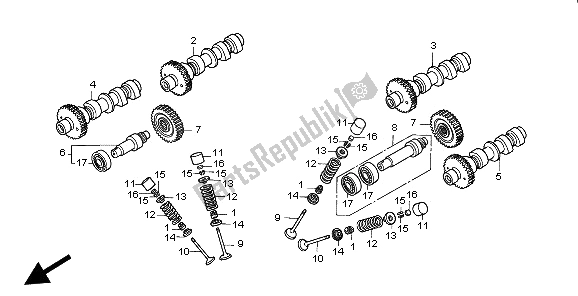 All parts for the Camshaft & Valve of the Honda ST 1100A 1997