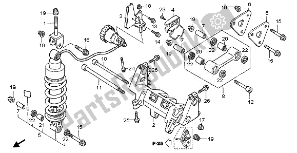 All parts for the Rear Cushion of the Honda VFR 800A 2008