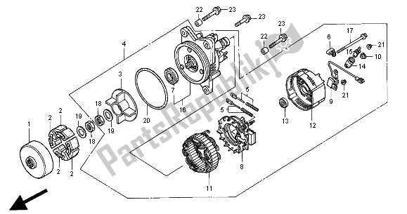 Alle onderdelen voor de Generator van de Honda GL 1500 SE 2000