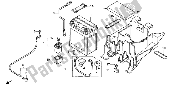 Tutte le parti per il Batteria del Honda VT 125C 2006