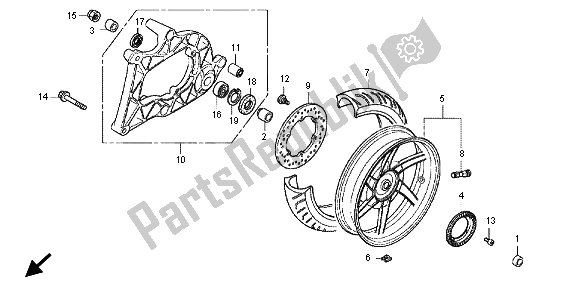 Toutes les pièces pour le Roue Arrière Et Bras Oscillant du Honda SH 300A 2012