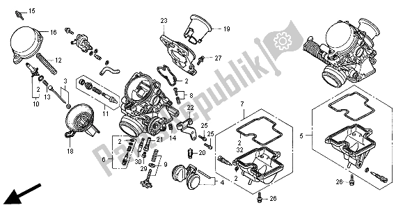 Todas las partes para Carburador (componentes) de Honda CB 500S 2000