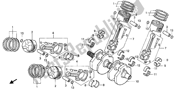 Tutte le parti per il Albero Motore E Pistone del Honda VF 750C 1993