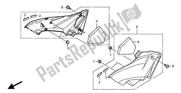 Tutte le parti per il Coperchio Laterale del Honda CBR 600 FA 2011