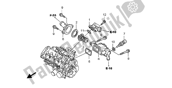 All parts for the Thermostat of the Honda CBF 600N 2009
