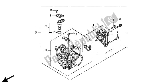 All parts for the Throttle Body of the Honda VT 750 CS 2010