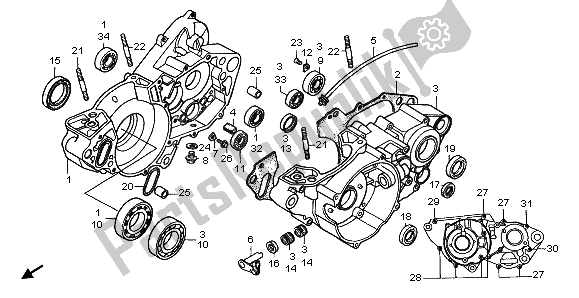 Alle onderdelen voor de Carter van de Honda CR 250R 2000