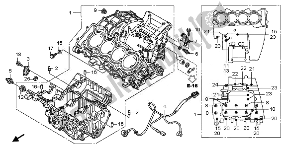 All parts for the Crankcase of the Honda CB 600F Hornet 2011