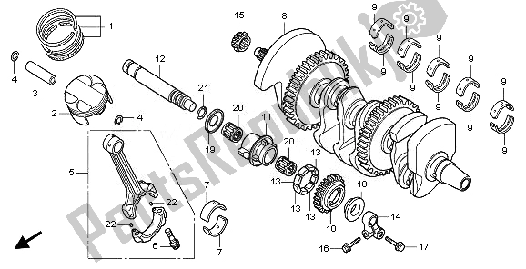 All parts for the Crankshaft & Piston of the Honda CBF 1000 2008