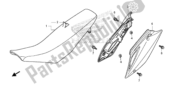 Todas las partes para Asiento Y Cubierta Lateral de Honda CRF 150 RB LW 2013