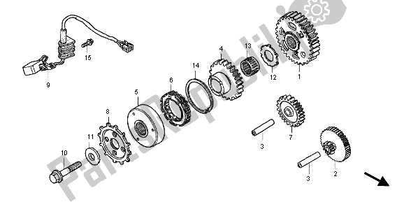 All parts for the Pulse Generator of the Honda VFR 800X 2013