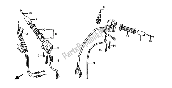 Todas las partes para Interruptor Y Cable de Honda ST 1100 1991