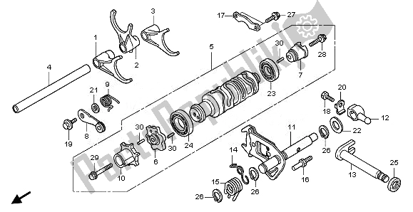 Todas las partes para Cambio De Tambor Y Horquilla De Cambio de Honda GL 1800 2008