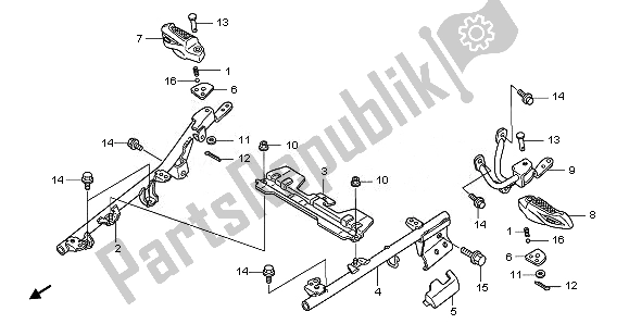 All parts for the Step of the Honda NHX 110 WH 2008