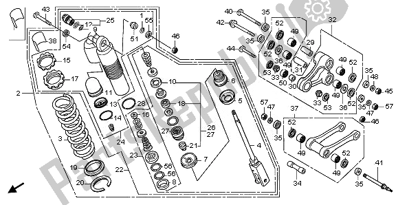 All parts for the Rear Cushion of the Honda CRF 450R 2011