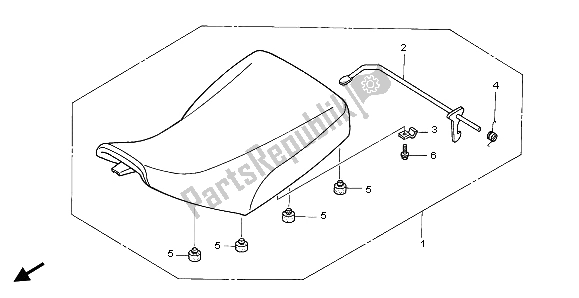 All parts for the Seat of the Honda TRX 400 FA Fourtrax Rancher AT 2004