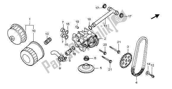 All parts for the Oil Filter & Oil Pump of the Honda NTV 650 1997