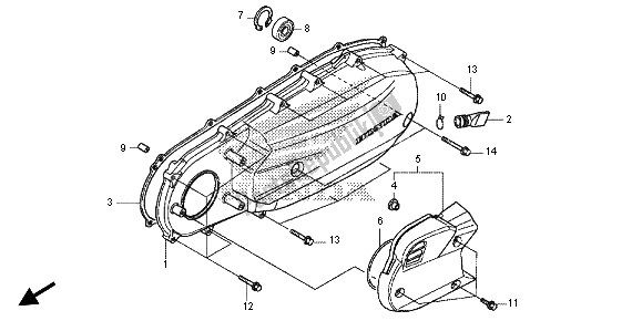 Tutte le parti per il Coperchio Laterale Sinistro del Honda SH 125A 2013