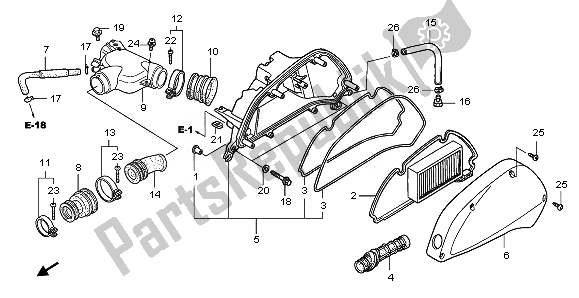 All parts for the Air Cleaner of the Honda PES 125 2011