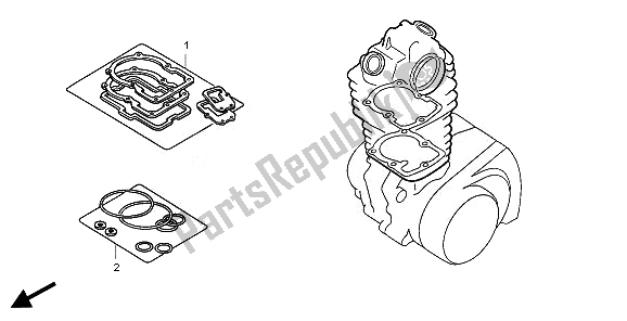 All parts for the Eop-1 Gasket Kit A of the Honda CRF 250X 2008