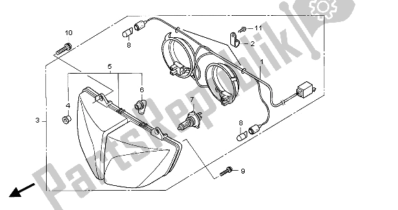 Tutte le parti per il Faro (uk) del Honda CBF 600 SA 2005