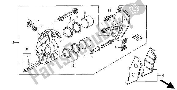 Tutte le parti per il Pinza Freno Anteriore del Honda CB 500S 1998