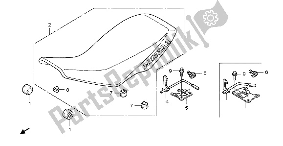 Todas las partes para Asiento de Honda TRX 450R Sportrax 37 KW TE 30U Australia 2004