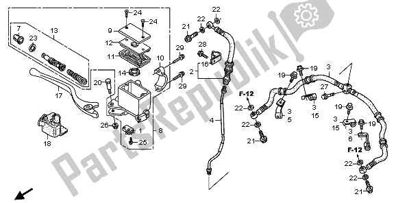 All parts for the Fr. Brake Master Cylinder of the Honda TRX 250X 2011