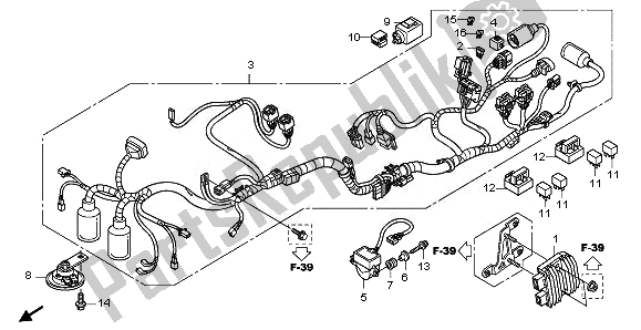 All parts for the Wire Harness of the Honda CBF 1000F 2011