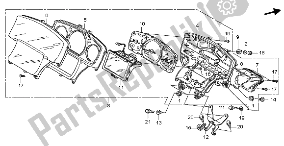 All parts for the Meter (navigation) (kmh) of the Honda GL 1800 2009