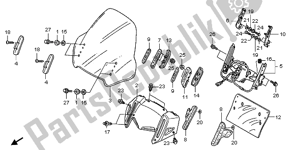 Tutte le parti per il Schermo Del Vento del Honda ST 1300 2009