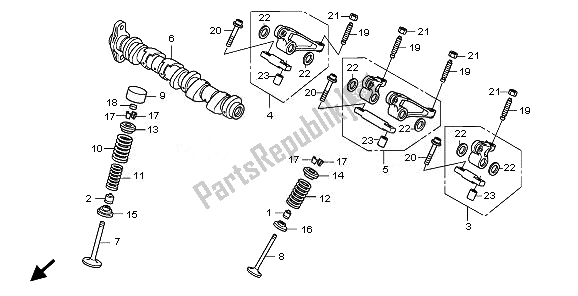 All parts for the Camshaft & Valve (rear) of the Honda VFR 1200 FA 2010