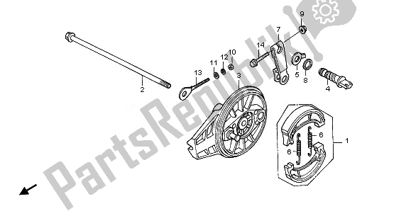 All parts for the Rear Brake Panel of the Honda CRF 70F 2008