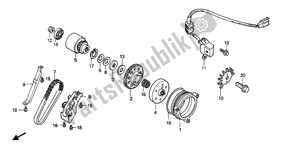 All parts for the Starting Clutch of the Honda CBR 1000F 1993