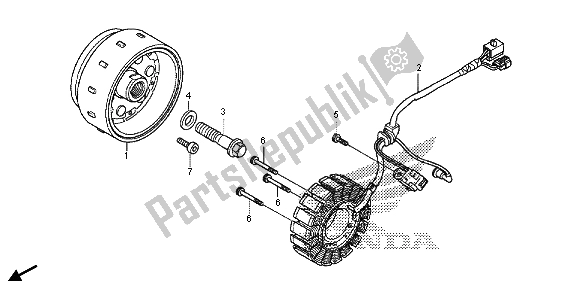 All parts for the Generator of the Honda CRF 250M 2015