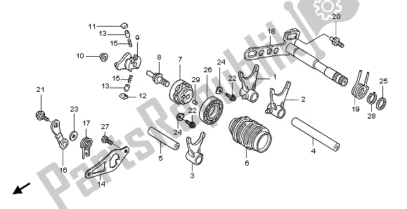 All parts for the Gearshift Drum of the Honda CRF 250X 2011
