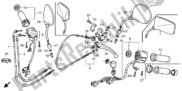 Todas las partes para Interruptor De La Manija de Honda VT 750C2B 2012