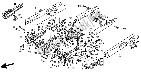 Tutte le parti per il Silenziatore Di Scarico del Honda GL 1500 SE 1998