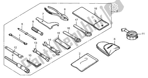 Todas as partes de Ferramentas do Honda CB 900F Hornet 2004